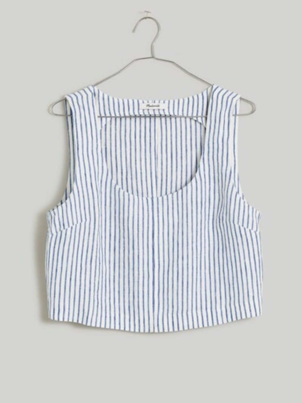 Madewell Scoopneck Crop Tank in 100% Linen